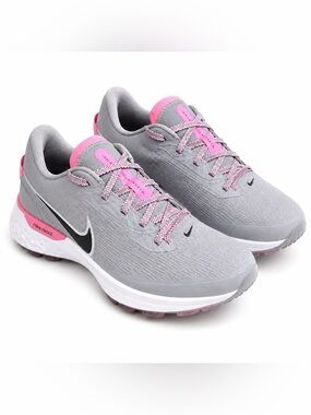 Nike Air Zoom Infinity Tour NEXT% Spikeless Golf Shoes Gray Pink Men 11.5